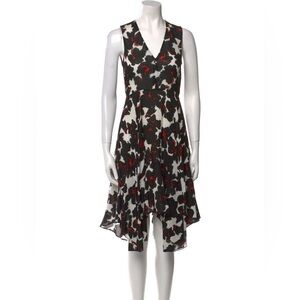 A.L.C. Nello Handkerchief Hem Floral Silk Dress Bohemian Cottagecore Fairy Sz 2